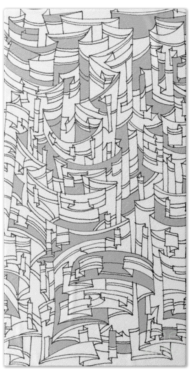 Pen And Ink Drawing Beach Towel featuring the painting It's A Wrap by Nancy Kane Chapman