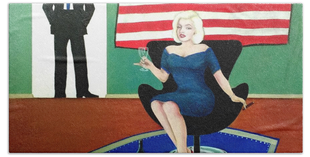 John Lyes Beach Sheet featuring the painting Jack and Marilyn by John Lyes