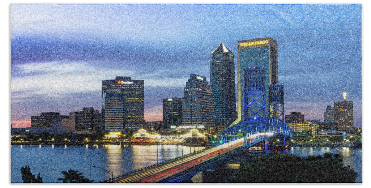 Jacksonville Beach Sheet featuring the photograph Jacksonville Nights by Ryan Heffron
