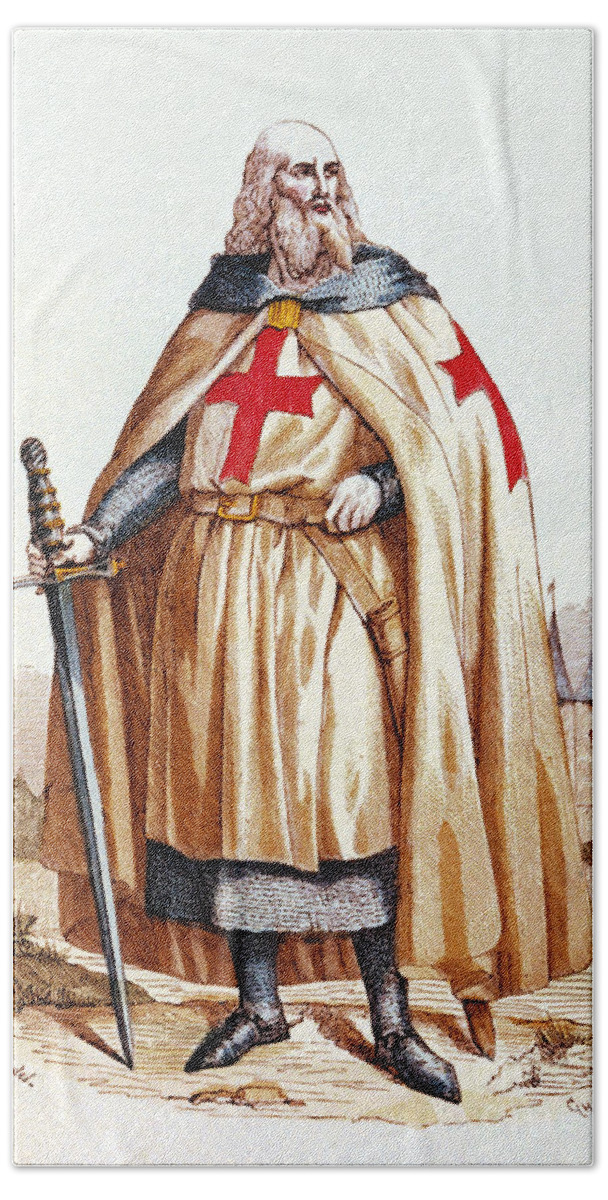History Beach Towel featuring the photograph Jacques De Molay, Knights Templar Grand by Science Source