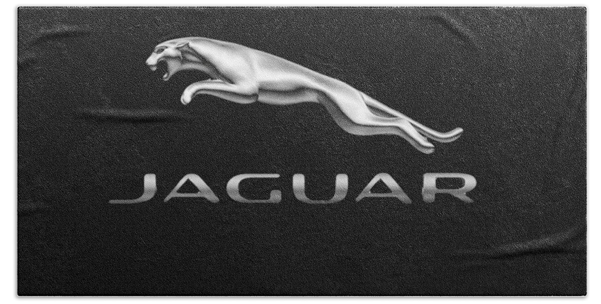 Jaguar Beach Towel featuring the photograph Jaguar Logo by Ericamaxine Price