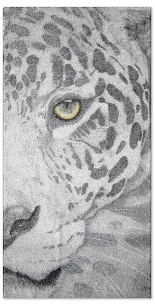  Jaguar Photographs Beach Sheet featuring the drawing Jaguar by Mayhem Mediums