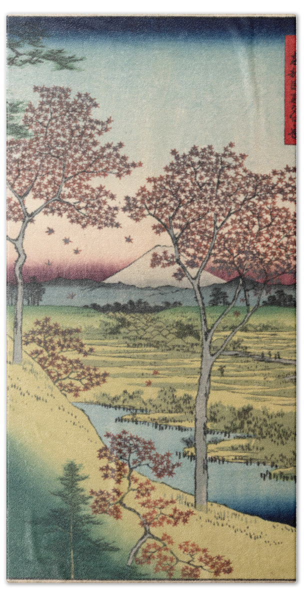 1858 Beach Sheet featuring the photograph Japan: Maple Trees, 1858 by Granger