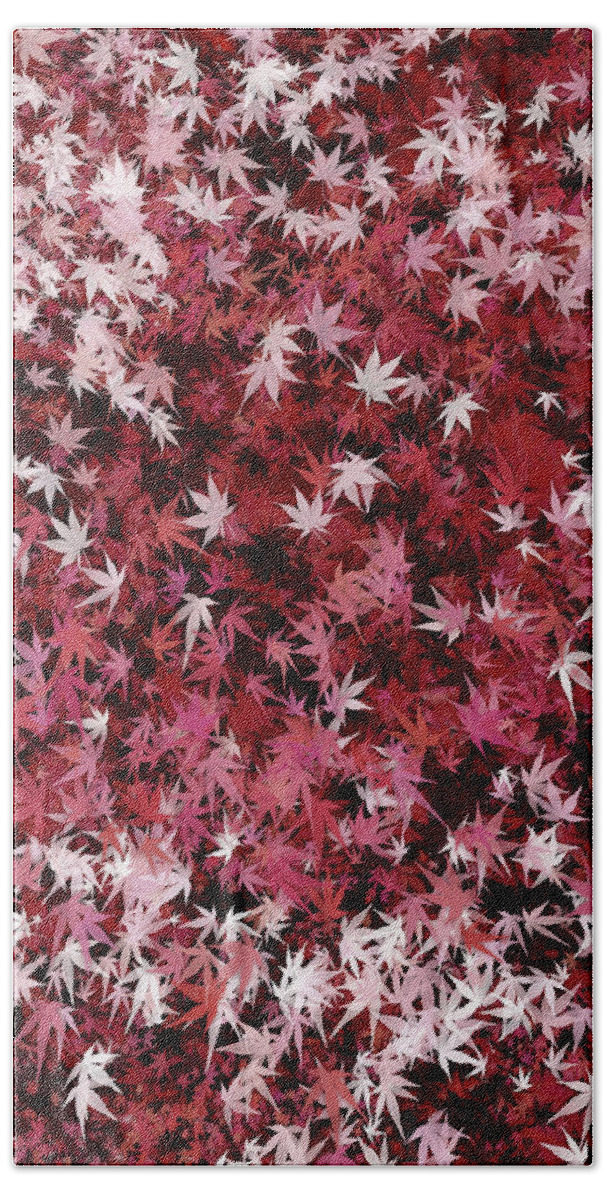 Japanese Maple Beach Sheet featuring the digital art Japanese Maple Leaves by Matthew Lindley