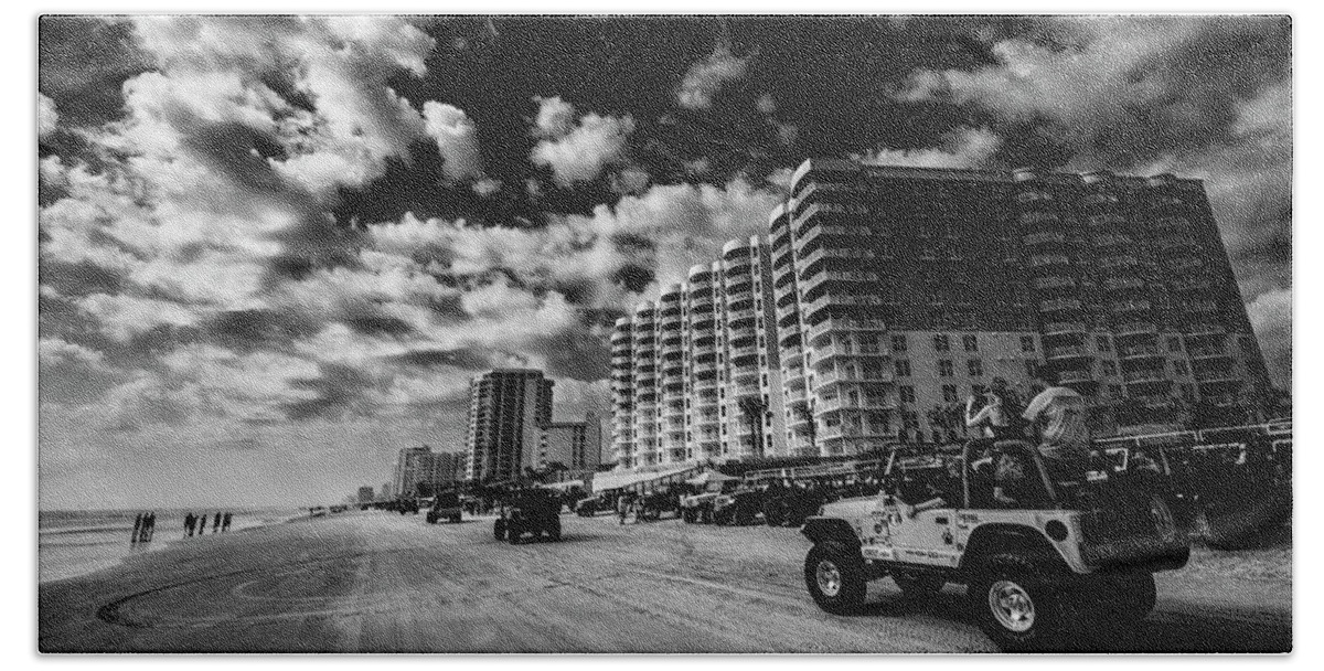 Daytona Beach Beach Towel featuring the photograph Jeep Beach Daytona by Kevin Cable