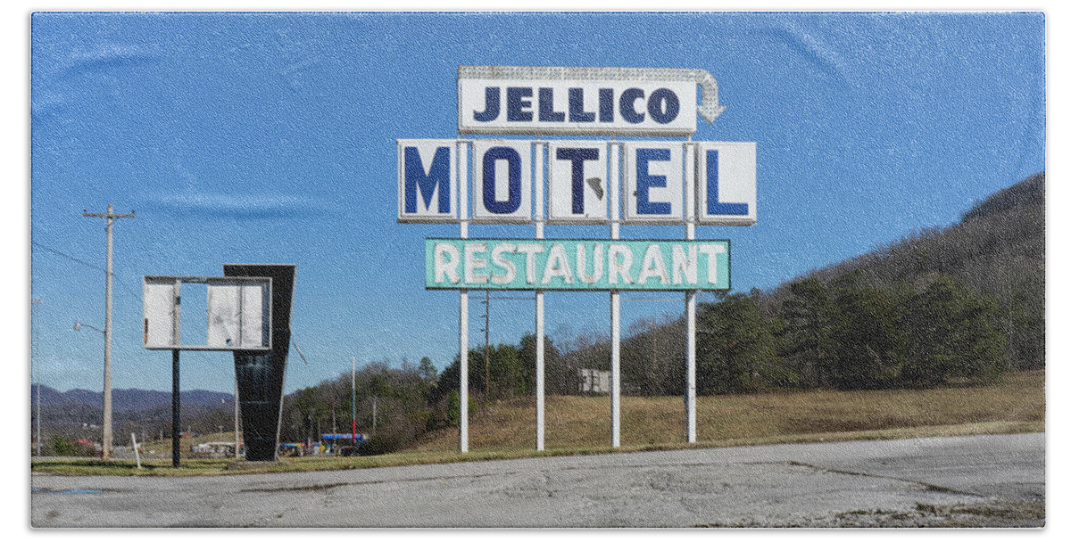 Sharon Popek Beach Sheet featuring the photograph Jellico Motel by Sharon Popek