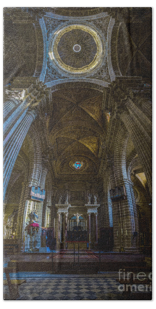 12mm F2 Beach Towel featuring the photograph Jerez de la Frontera Cathedral Dome from Inside Cadiz Spain by Pablo Avanzini