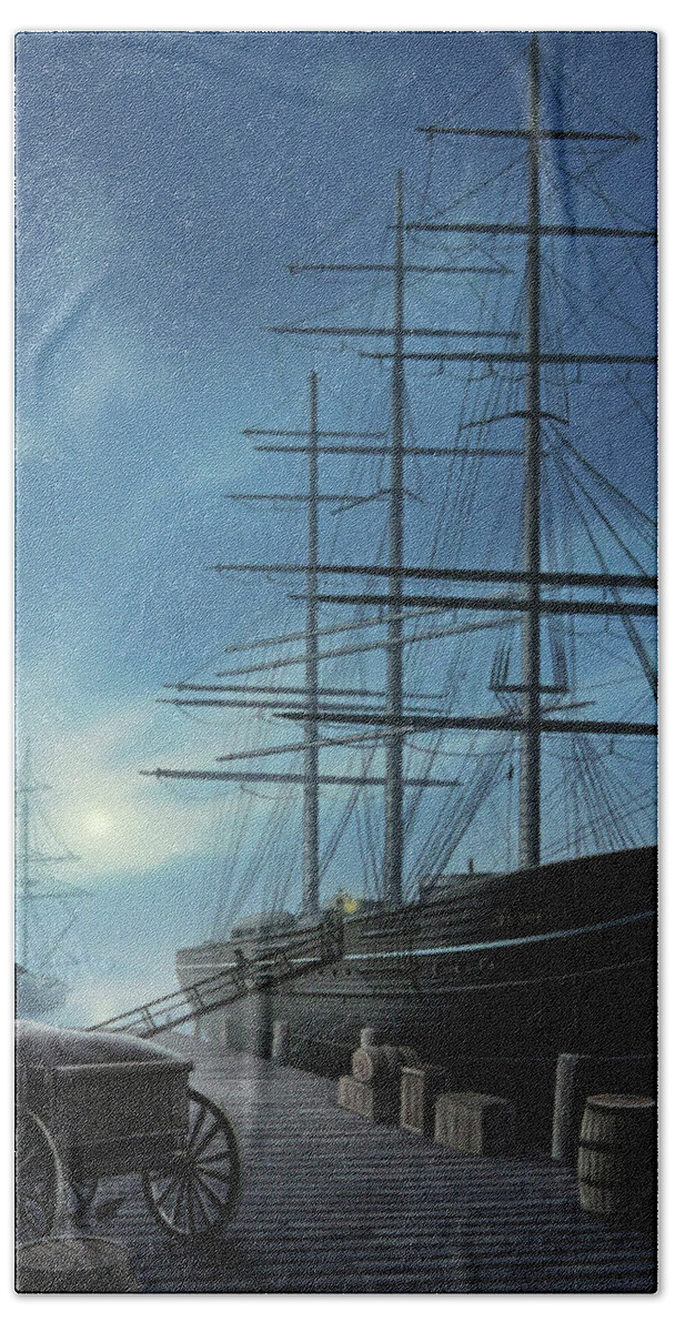 Ship Beach Towel featuring the painting Jewel of the North by Jerry LoFaro