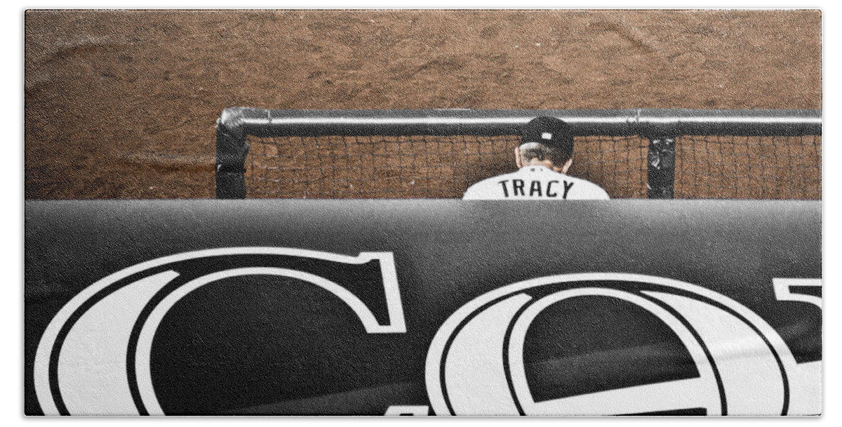 Americana Beach Towel featuring the photograph Jim Tracy Rockies Manager by Marilyn Hunt