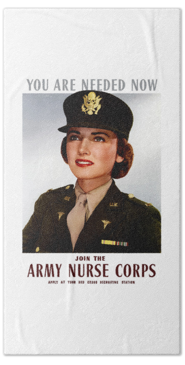 Nursing Beach Towel featuring the painting Join The Army Nurse Corps by War Is Hell Store
