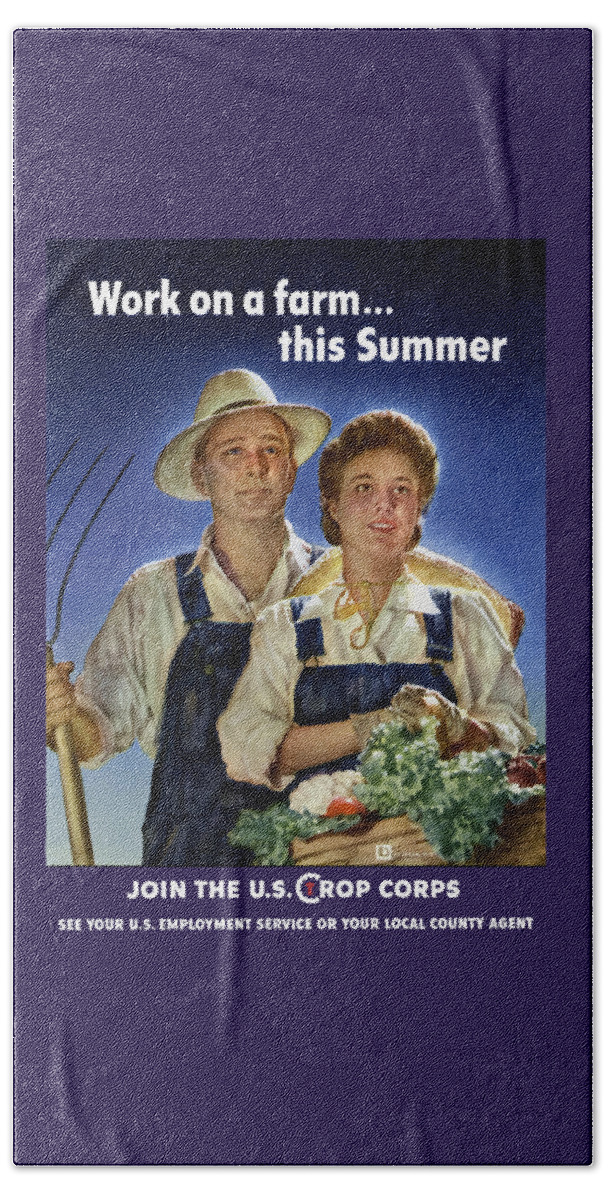 Farming Beach Towel featuring the painting Join The U.S. Crop Corps by War Is Hell Store