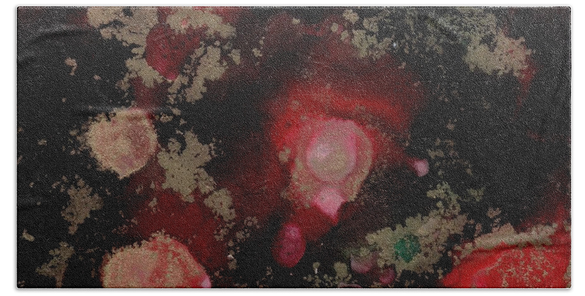 Alcohol Ink Beach Towel featuring the painting Journey To Mars by Shannon Grissom