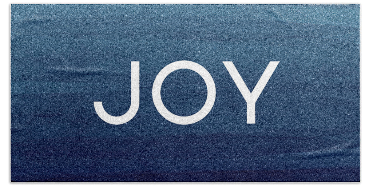 Joy Beach Towel featuring the mixed media Joy Blue- Art by Linda Woods by Linda Woods