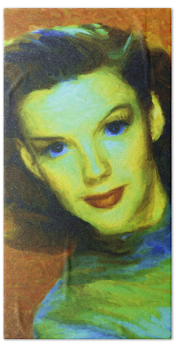 Judy Garland Beach Towel featuring the digital art Judy Garland by Caito Junqueira