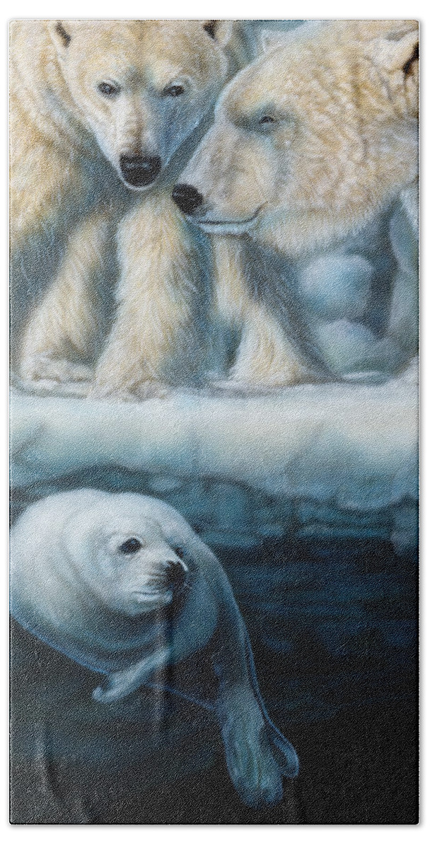 North Dakota Artist Beach Towel featuring the painting Just Listening by Wayne Pruse