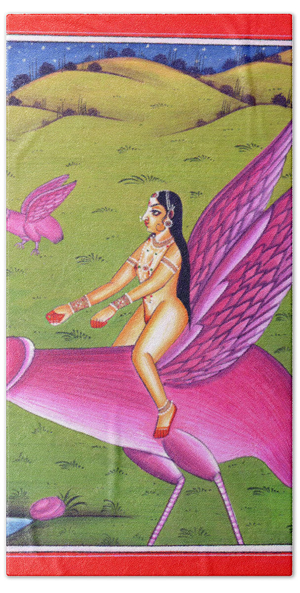 Kamsutra Painting Erotica Nude Painting Khajuraho Indian Miniature Painting  Watercolor Artwork Beach Sheet