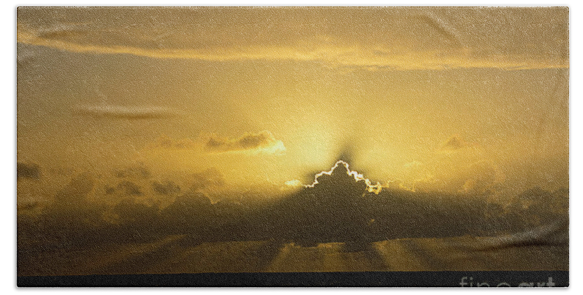 Office Decor Beach Towel featuring the photograph Kapaa Sunrise 6788 by Chuck Flewelling