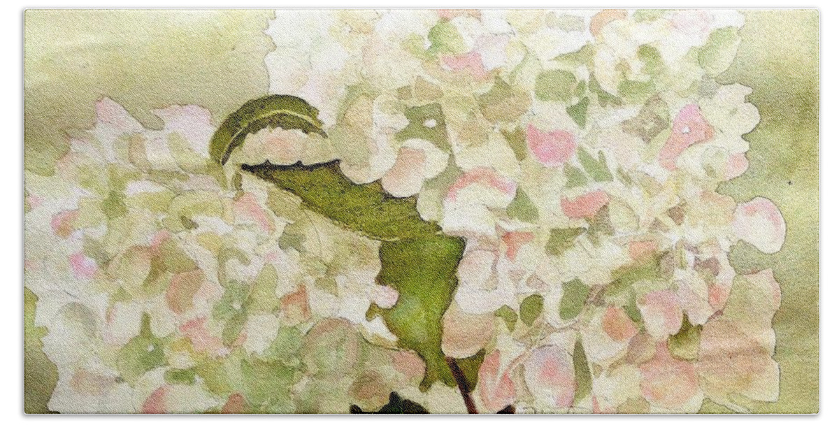 Hydrangea Beach Towel featuring the painting Karen's Hydrangeas by Nicole Curreri