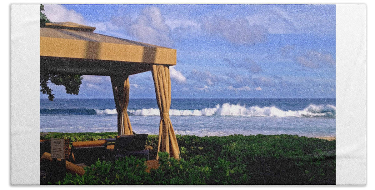 Hawaii Beach Towel featuring the photograph Kauai Cabana by the Sea by Marie Hicks
