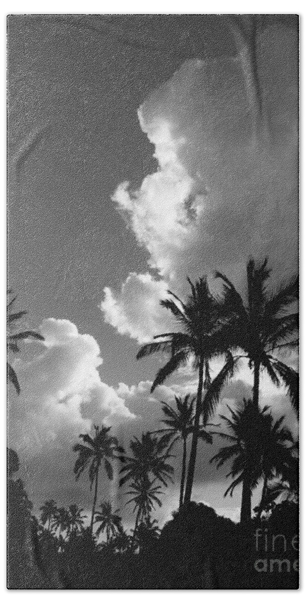 Black And White Beach Towel featuring the photograph Kauai Storm Clouds by Mary Deal