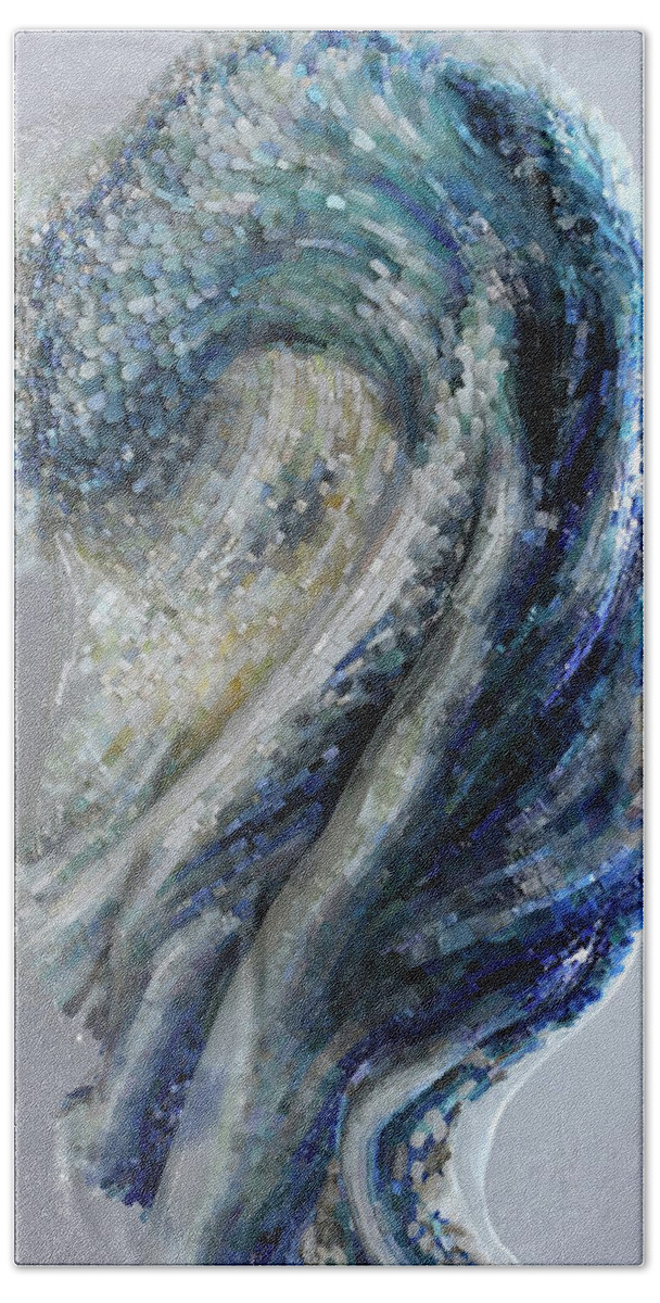 Mosaics Beach Towel featuring the glass art Kaynak by Mia Tavonatti