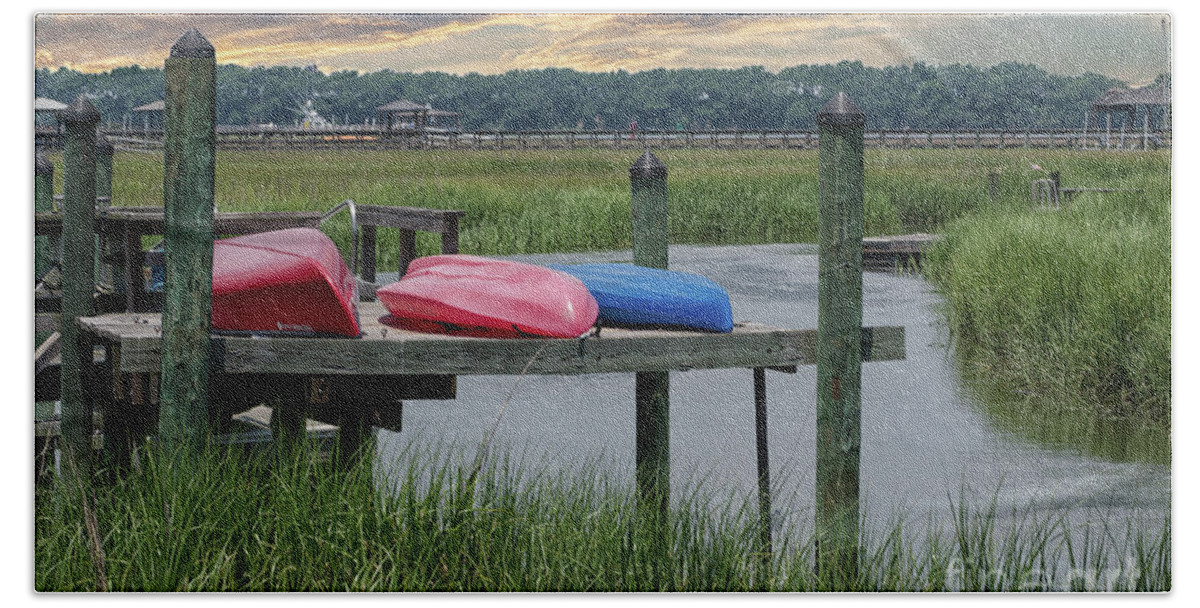 Kayak Beach Towel featuring the photograph Keep Paddling by Dale Powell