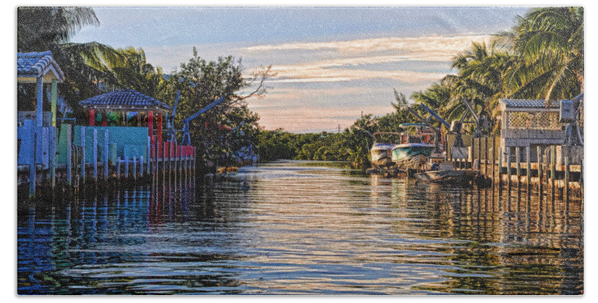 Key Largo Beach Sheet featuring the photograph Key Largo Canal by Chris Thaxter