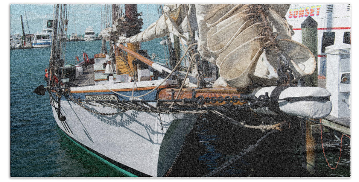 Florida Beach Towel featuring the photograph Key West Appledore Sailboat by Dennis Dame