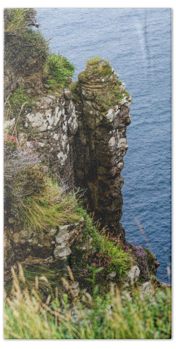Rock Beach Towel featuring the photograph Kilt Rock Cliffs #3 by Elvis Vaughn