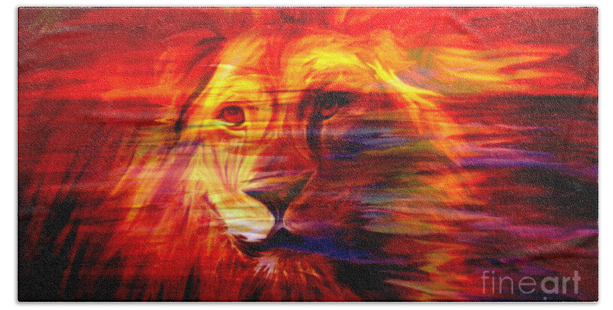 Prophetic Art Beach Towel featuring the painting King Of Glory by Pam Herrick