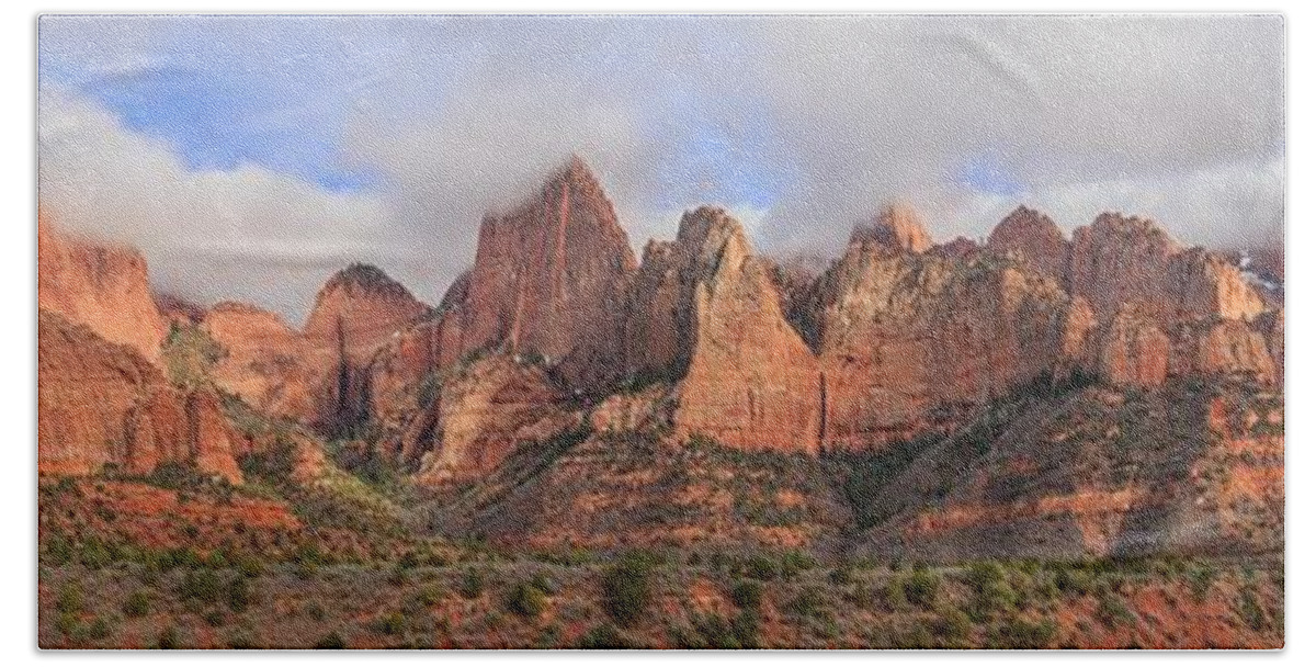 Zion National Park Beach Towel featuring the photograph Kolob Canyon by Paul Schultz