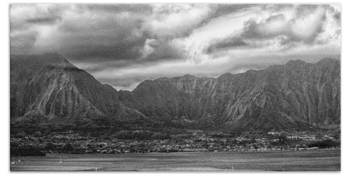 Hawaii Beach Sheet featuring the photograph Ko'olau and H-3 by Dan McManus