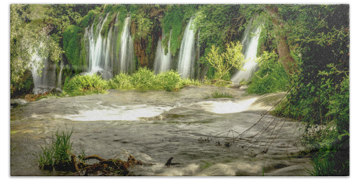 Water Beach Towel featuring the photograph Kravice by Andrew Matwijec