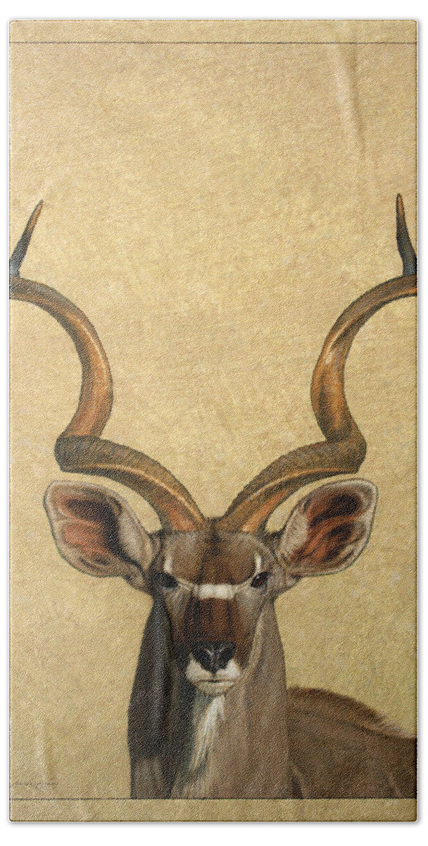 Kudu Beach Towel featuring the painting Kudu by James W Johnson