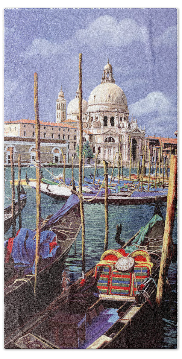 Church Beach Towel featuring the painting La Salute by Guido Borelli