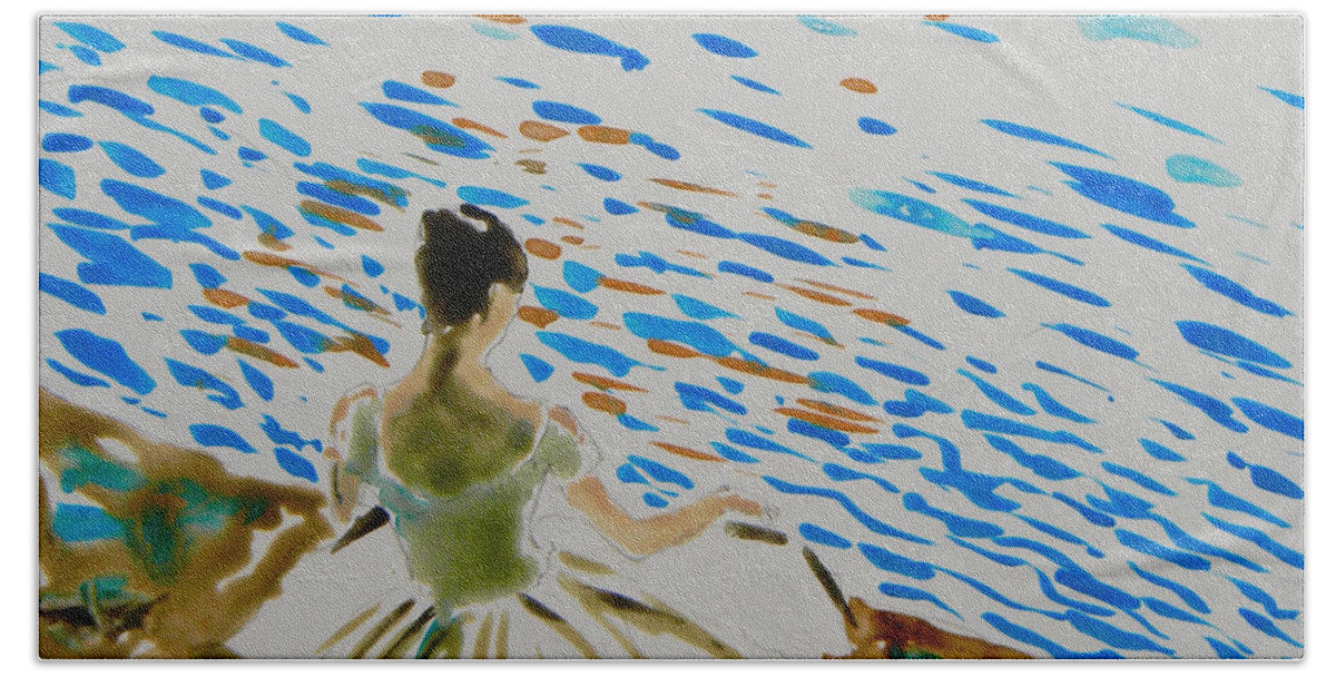 Ballet Beach Towel featuring the painting La Sylphide by Marwan George Khoury