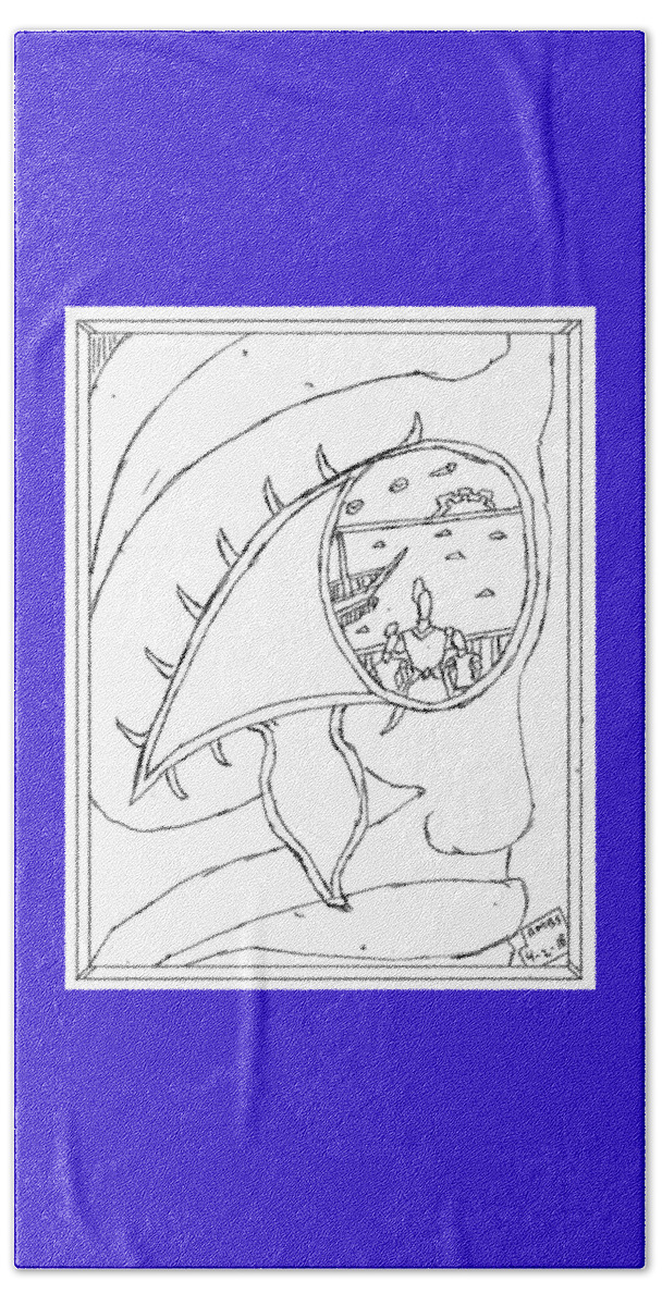 Science Fiction Beach Towel featuring the drawing Ladies In Darky Eyes by Anthony Benjamin