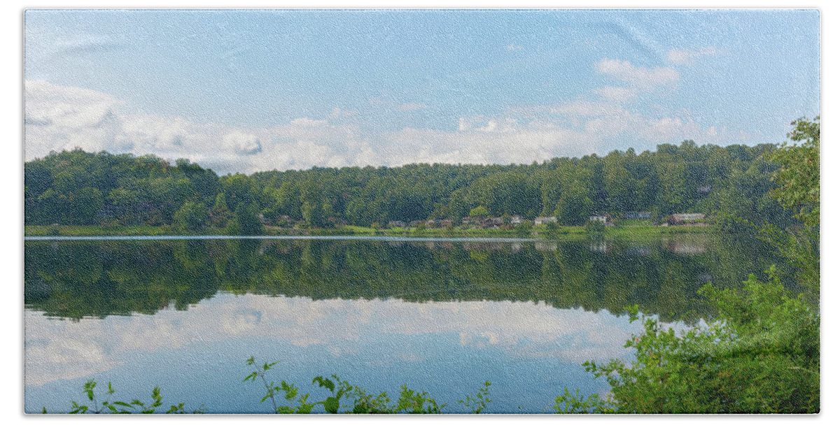 Reflections Beach Towel featuring the photograph Lake Junaluska #3 September 9 2016 by D K Wall