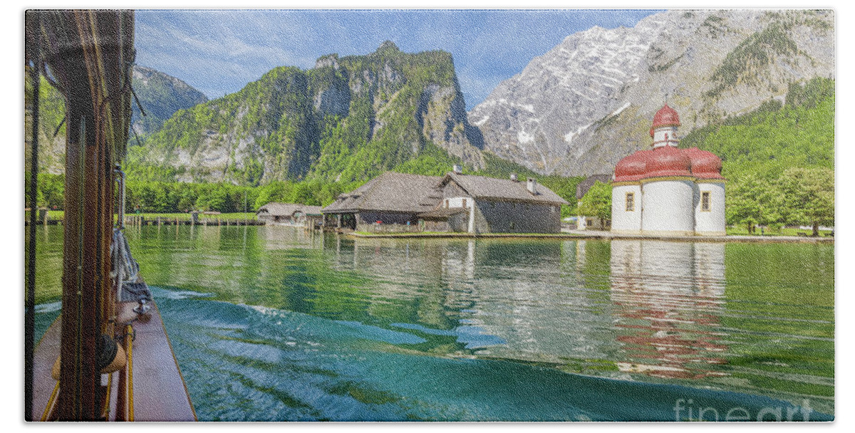 Alpine Beach Towel featuring the photograph Lake Konigssee by JR Photography