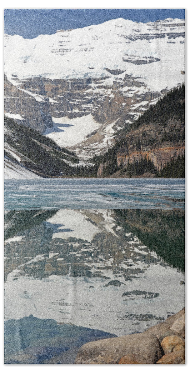 Lake Louise Beach Sheet featuring the photograph Lake Louise by Ginny Barklow