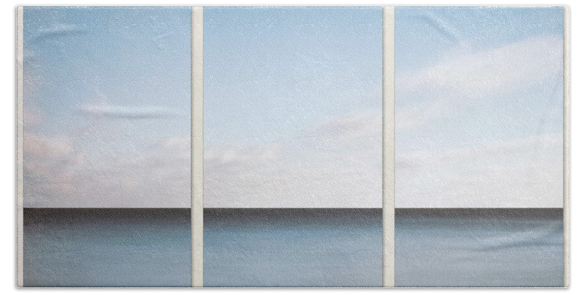 Scott Norris Photography Beach Towel featuring the photograph Lake Michigan Minimalist Triptych by Scott Norris