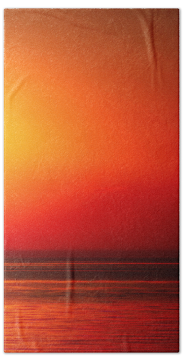 Lake Beach Towel featuring the photograph Lake Michigan Sunset Abstract by Laura Greene