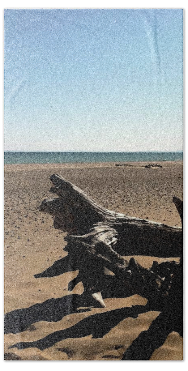 Lake Superior Beach Towel featuring the photograph Lake Superior Driftwood by Michelle Calkins