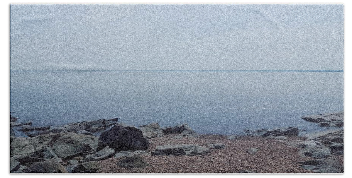 Lake Superior Beach Towel featuring the photograph Lake Superior Shore in Duluth, Minnesota by Stephanie Hollingsworth