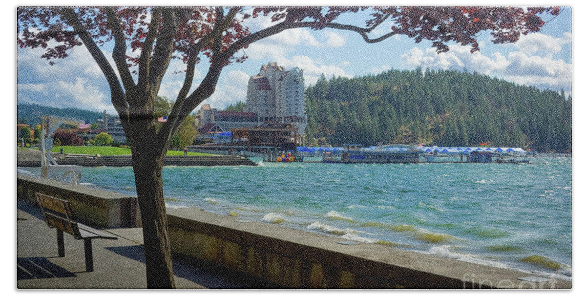  Beach Towel featuring the photograph Lakefront CDA by Idaho Scenic Images Linda Lantzy