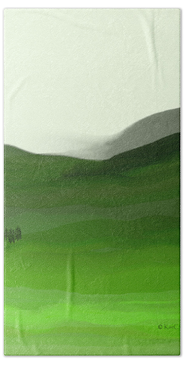 Scenic Beach Towel featuring the digital art Landscape in Green by Kae Cheatham