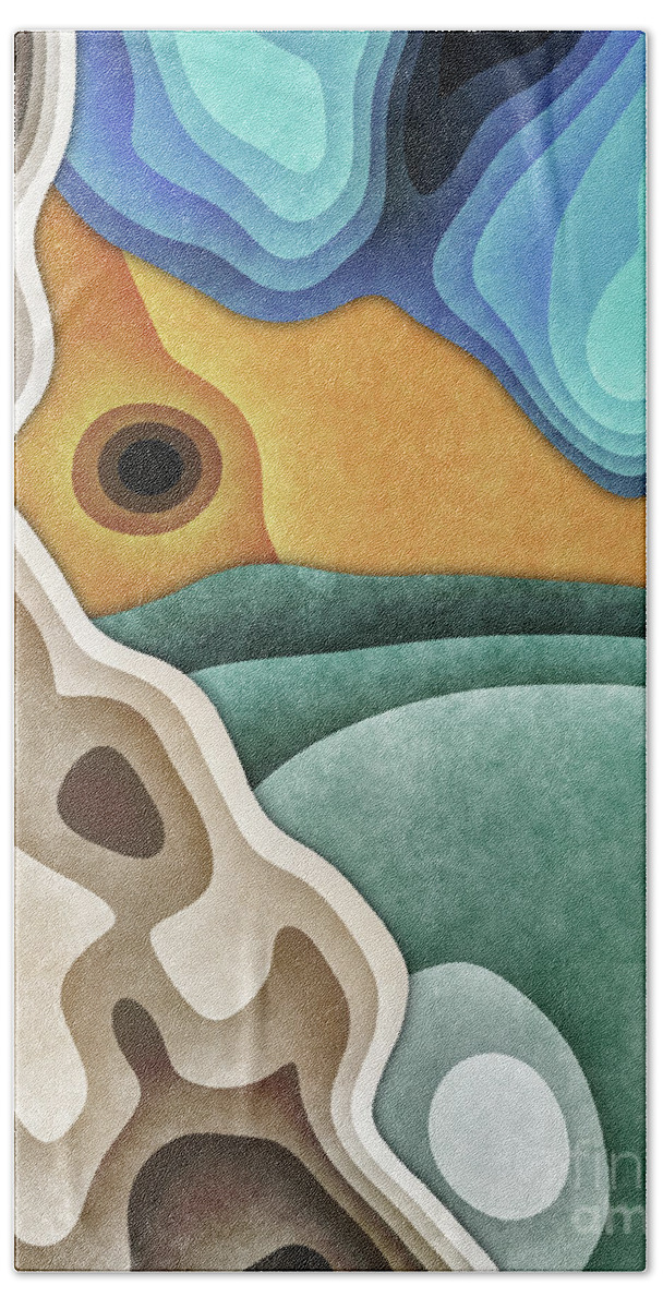 Earth Tones Beach Towel featuring the digital art Landscape of Layers by Phil Perkins