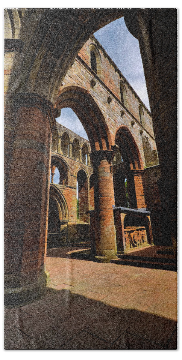 Travel Beach Towel featuring the photograph Lanercost Priory by Louise Heusinkveld