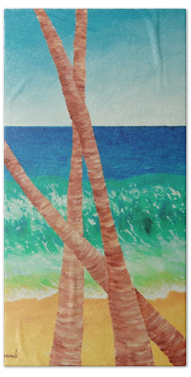 Seascape Beach Sheet featuring the painting Lanikai by Thomas Gronowski