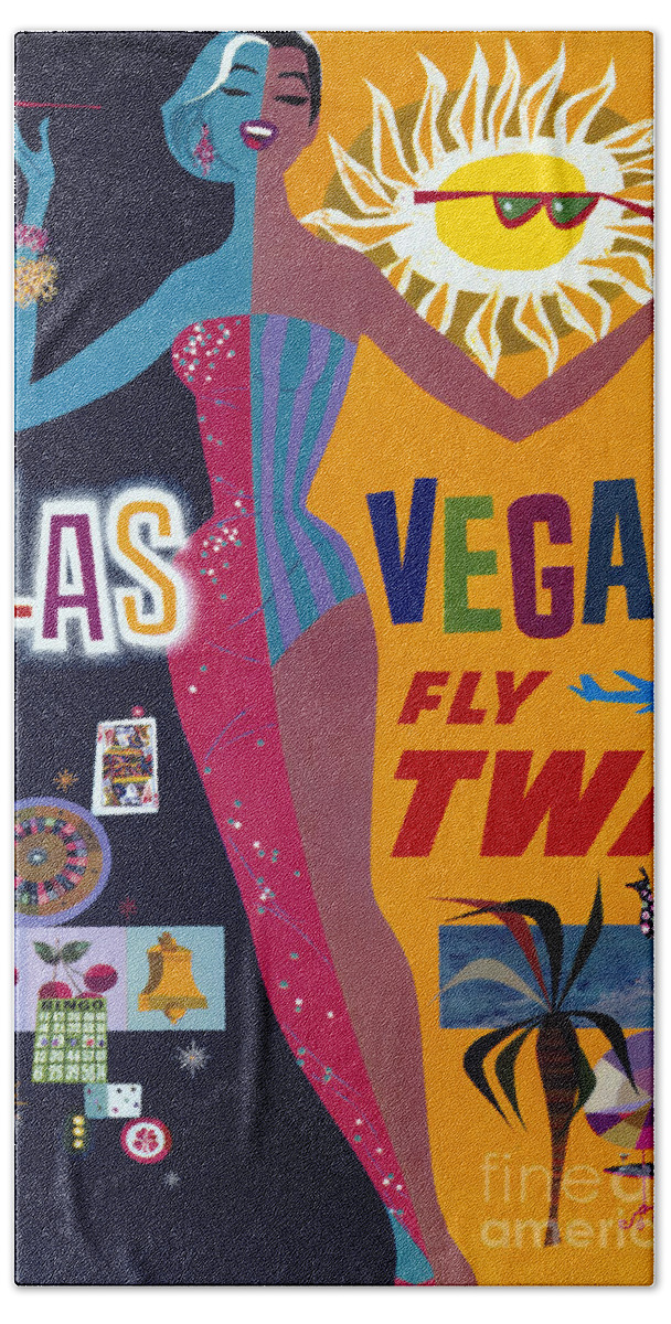 Transportation Beach Towel featuring the photograph Las Vegas Fly TWA Poster by Science Source
